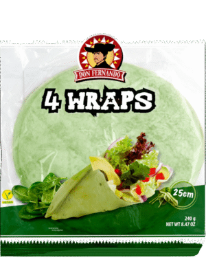 Wraps spinach aux épinards 240g (4x25cm) x20