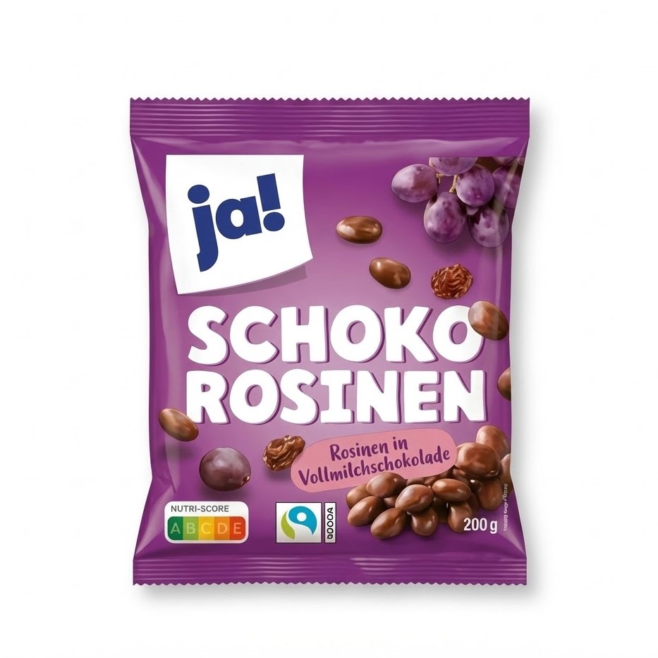 Ja! Schoko Rosinen 200g x 36 (1) Ja! Schoko Rosinen 200g x 36 – Image 1
