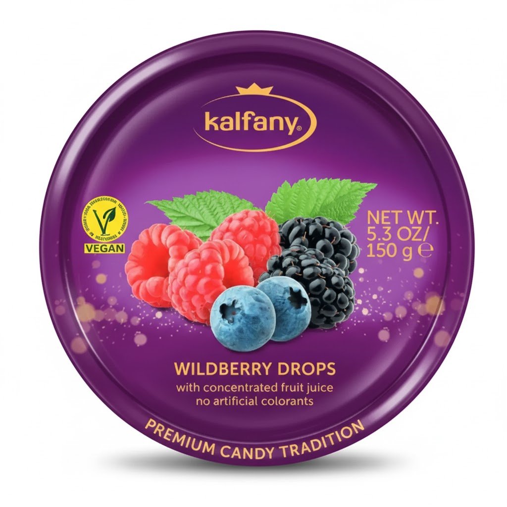 Kalfany Bonbon Wildberry Drops 150g (1) Kalfany Bonbon Wildberry Drops 150g – Image 1