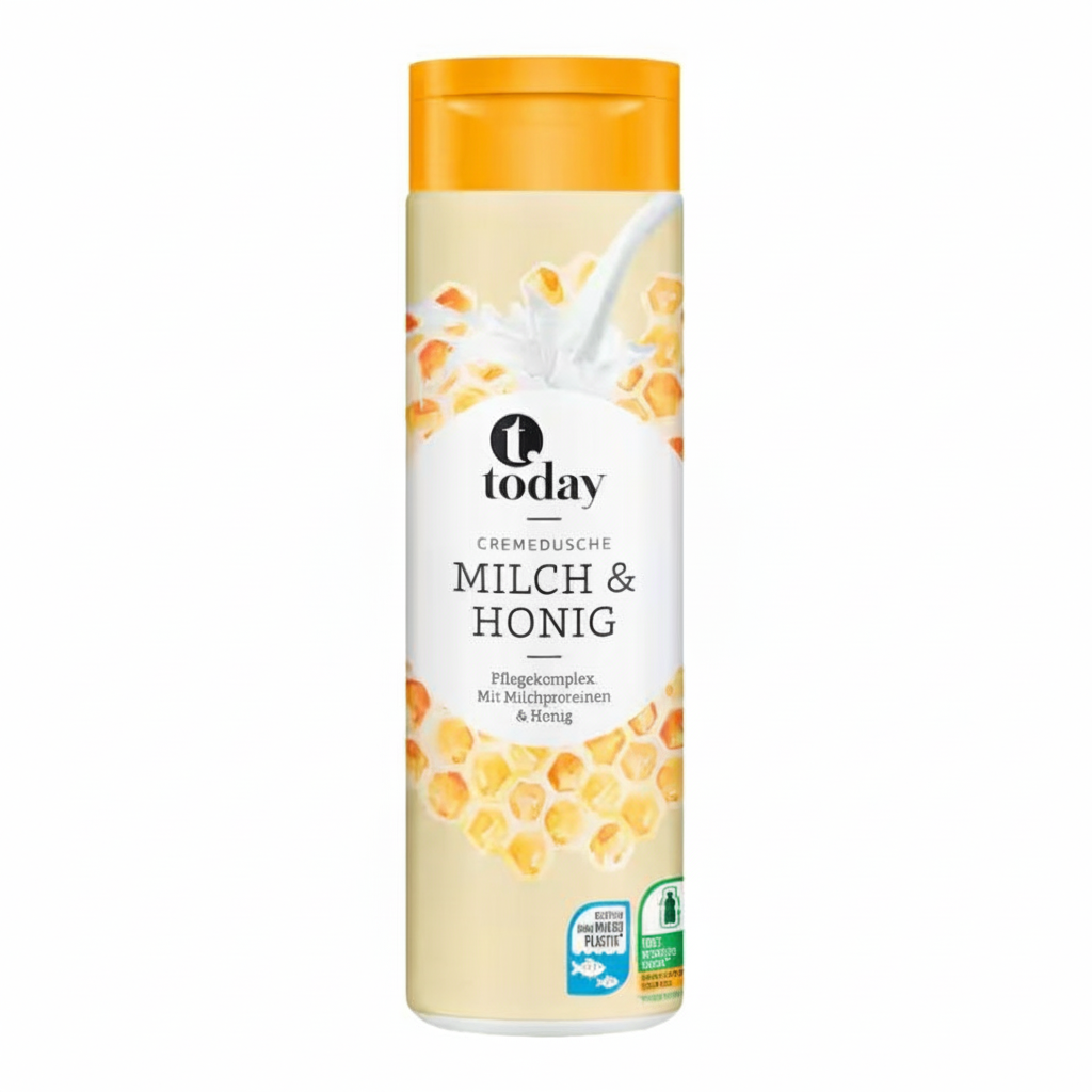 Today Cremedusche Milch & Honig 300ml x8 Today Cremedusche Milch & Honig 300ml x8 – Image 1