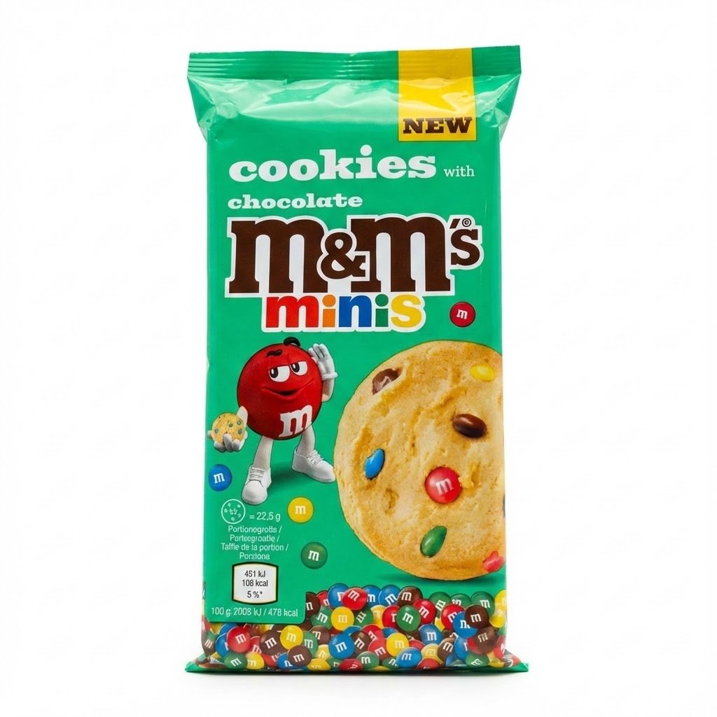 M&M Cookies 180g-NEU x8 (1) M&M Cookies 180g NEU x8 – Image 1
