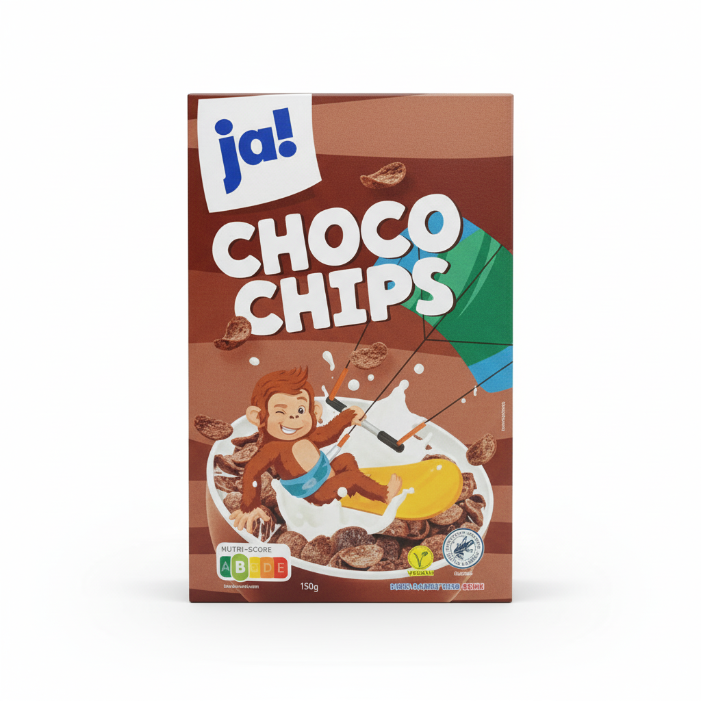Ja! Cornflakes Choco Chips 750g Ja! Cornflakes Chocolat Choco Chips 750 g – Image 1