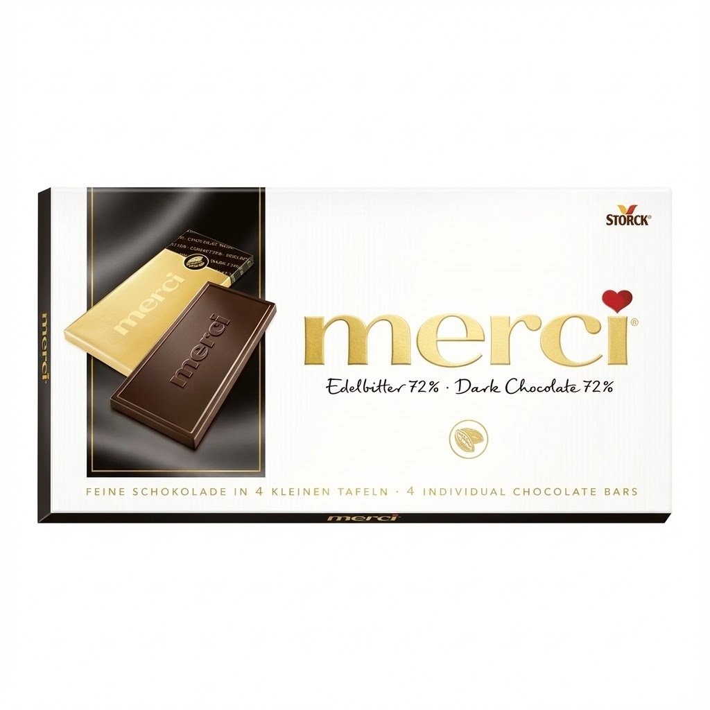 Merci Schokolade Dark Chocolate 72% 100gx15 (1) MERCI Chocolat Noir 72% 100g x15 – Image 1